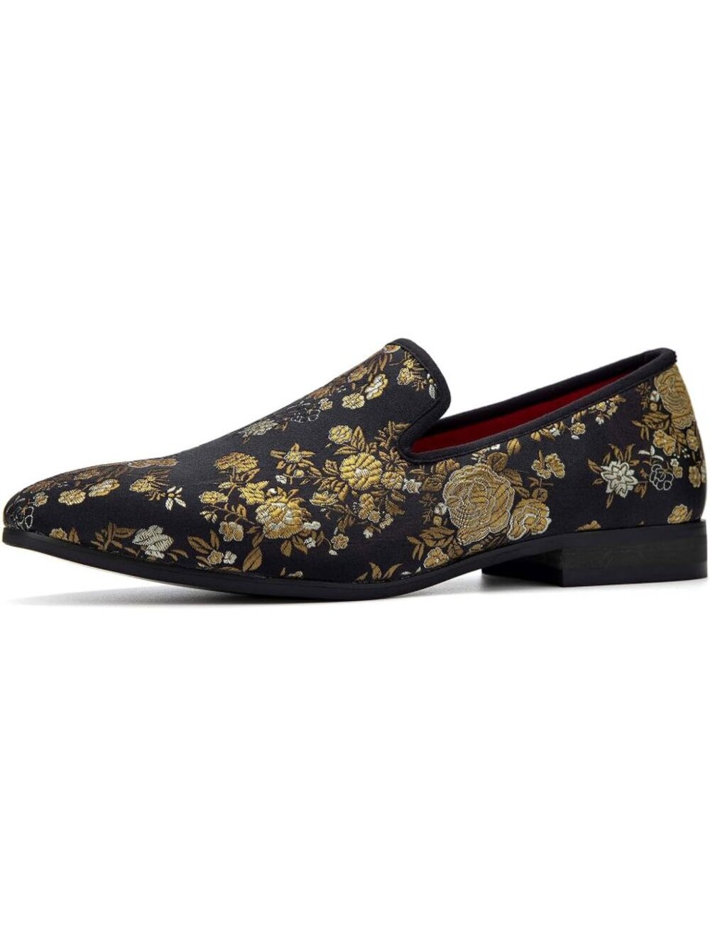 Men's Gold Black Fashion Tuxedo Formal Party Dress Shoes Casual Loafers Slip On